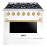 Hallman BOLD 36” 5.2 Cu.Ft. 6 Burner Freestanding All Gas Range and Gas Oven - HBRG36